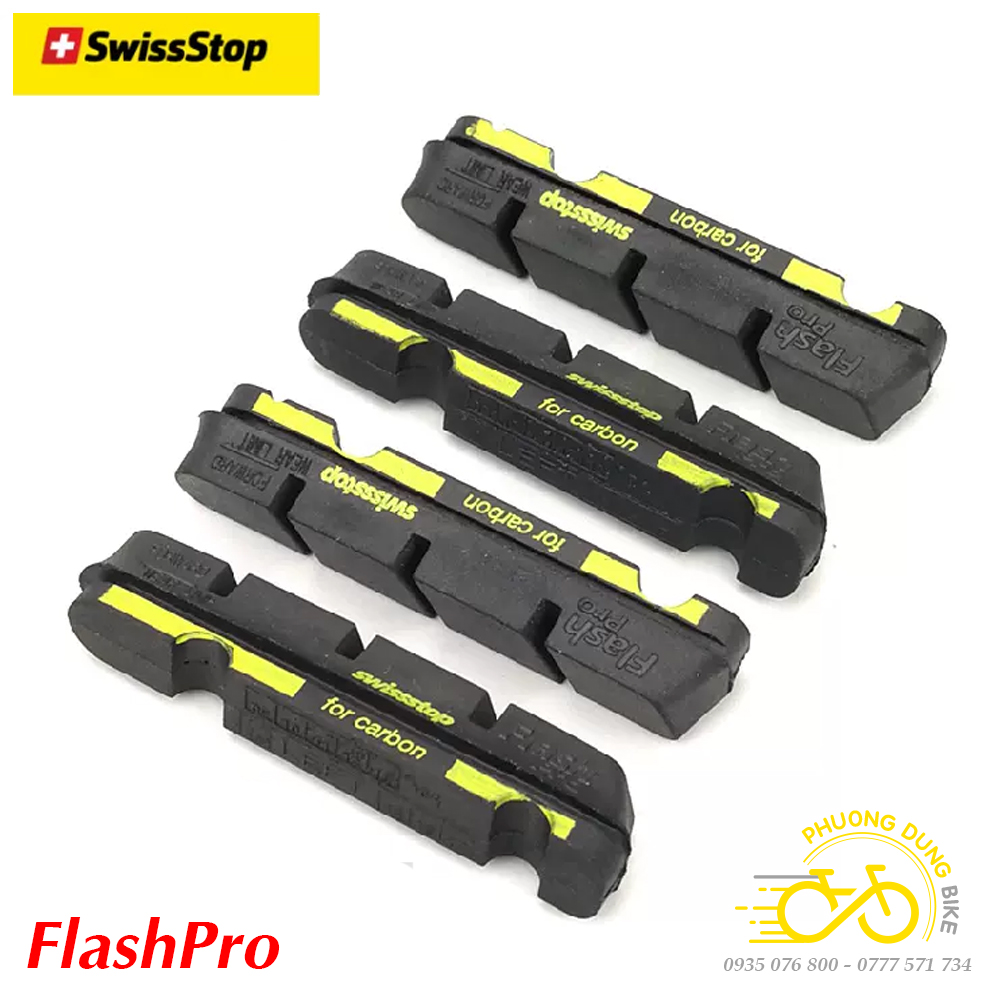 Gôm phanh cho xe đạp road Carbon SwissStop FlashPro FlashEvo - 4 gôm phanh