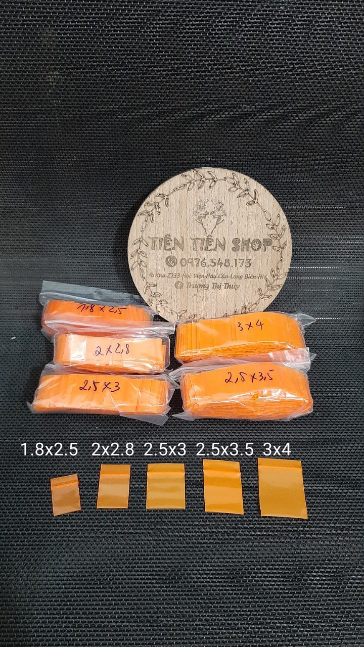 Gói 100c túi zip mini màu cam