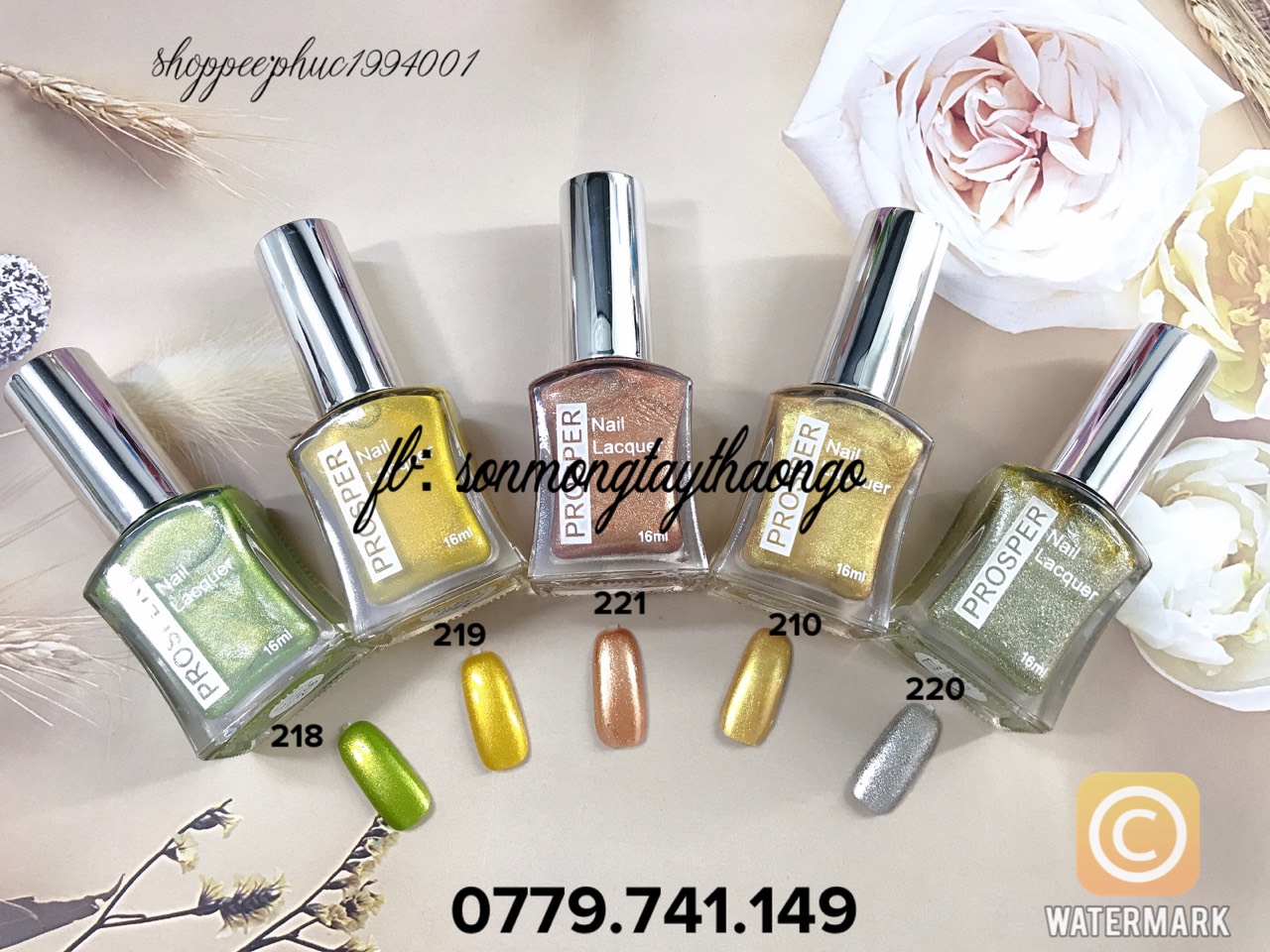 Sơn móng tay Prosper Siver 16ml (sơn thường)