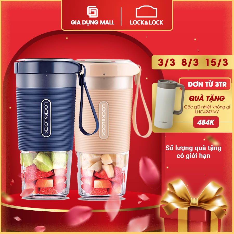 Máy Xay Sinh Tố Cầm Tay,sạc điện Lock&Lock EJJ321 (50W - 300ml),