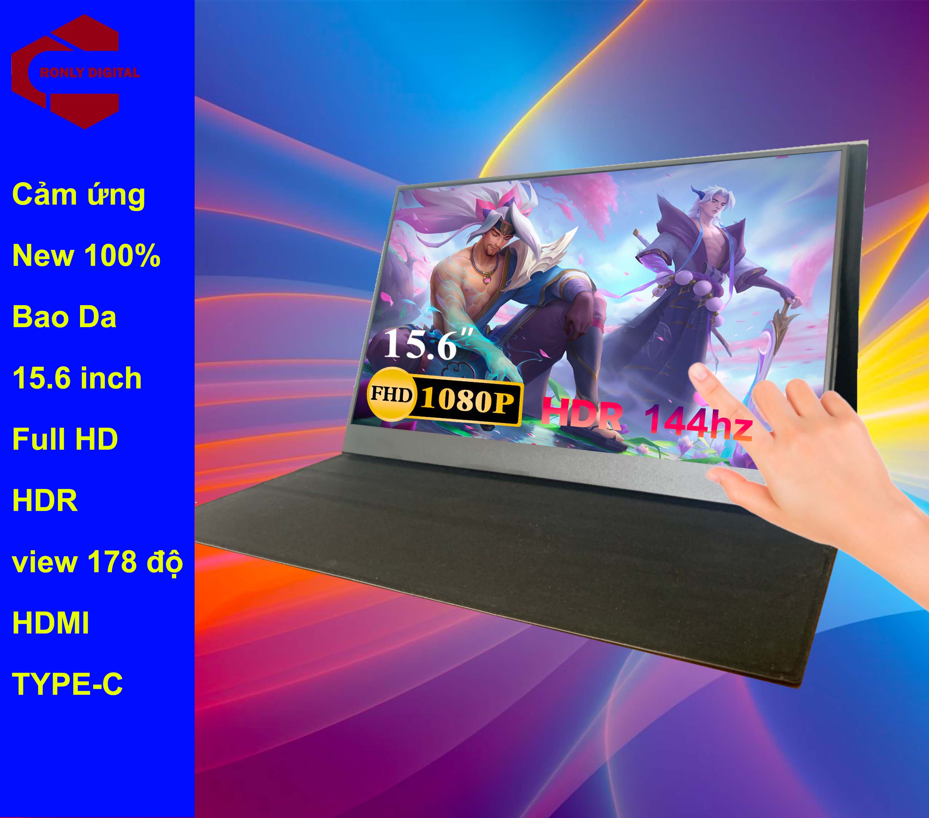 Màn hình di động 13.3, 14, 15.6, inch cảm ứng đa điểm, Full HD đến 2K, tiêu chuẩn châu âu, kết nối HDMI + TYPE C, HDR, man hinh di dong inch, màn hình mở rộng, màn hình cảm ứng, màn hình vi tính, extend screen