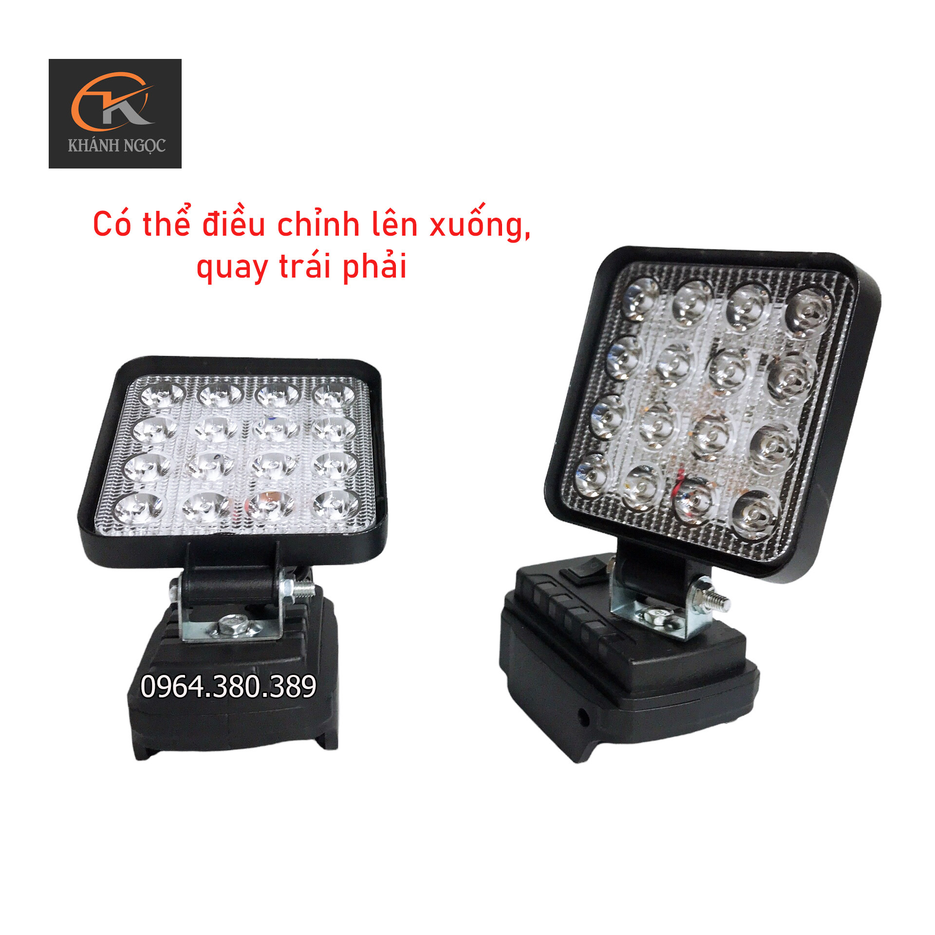 Đèn pha led sử dụng pin chung chân pin makita thông dụng.