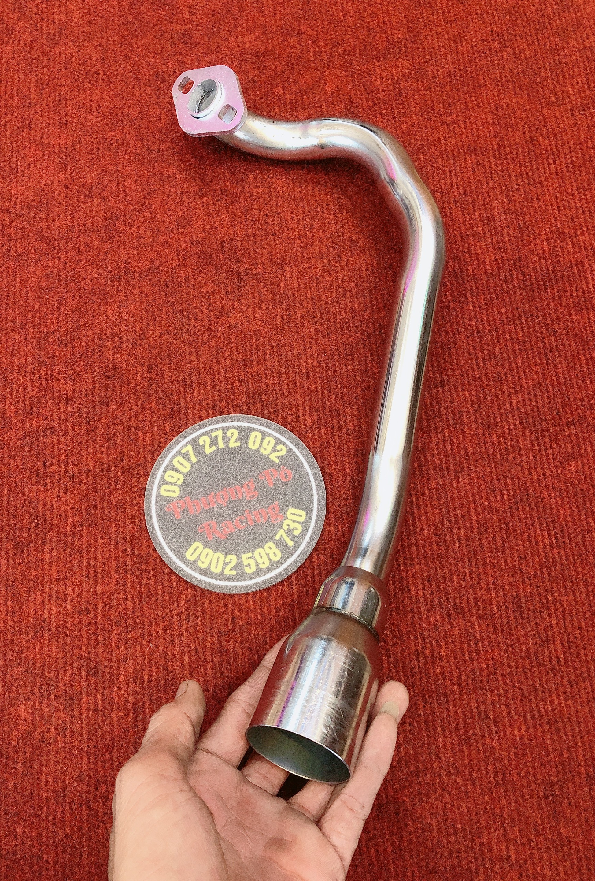Cổ inox phi 27x51mm gắn pô lon pô độ cho Hayate xăng cơ