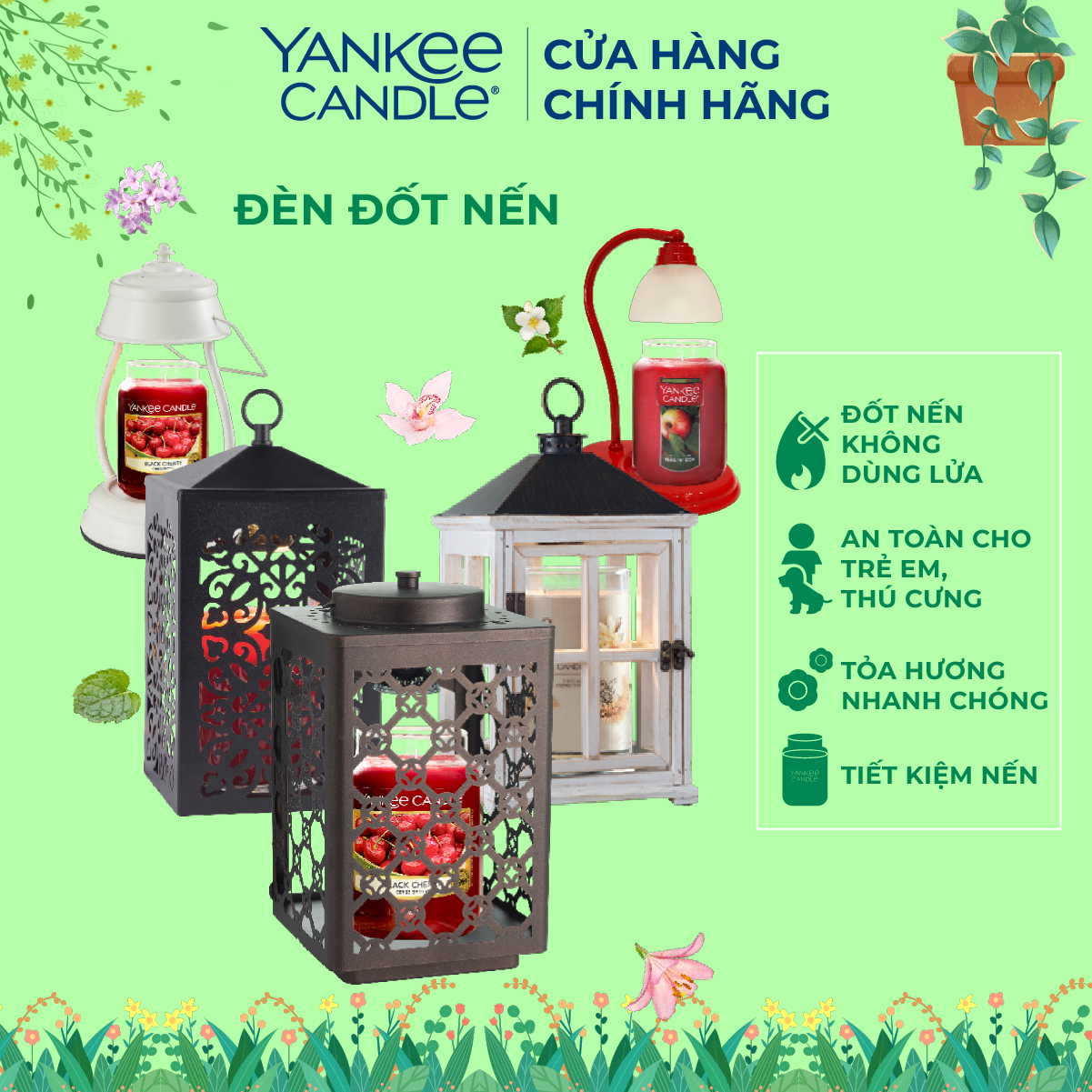 Đèn đốt nến Yankee Candle (nhiều mẫu tùy chọn)