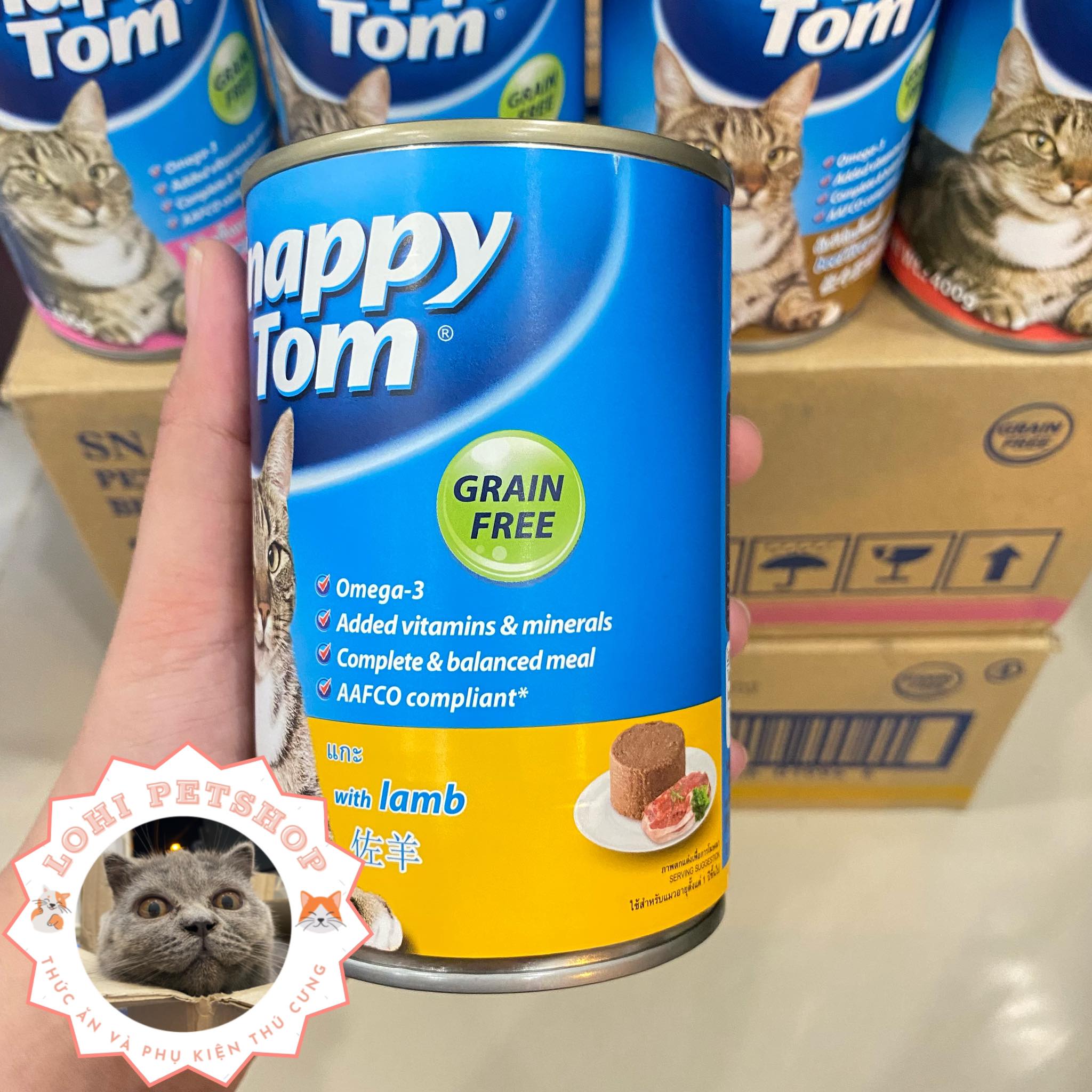 Thức ăn pate lon snappy tom 400gr cho mèo lớn