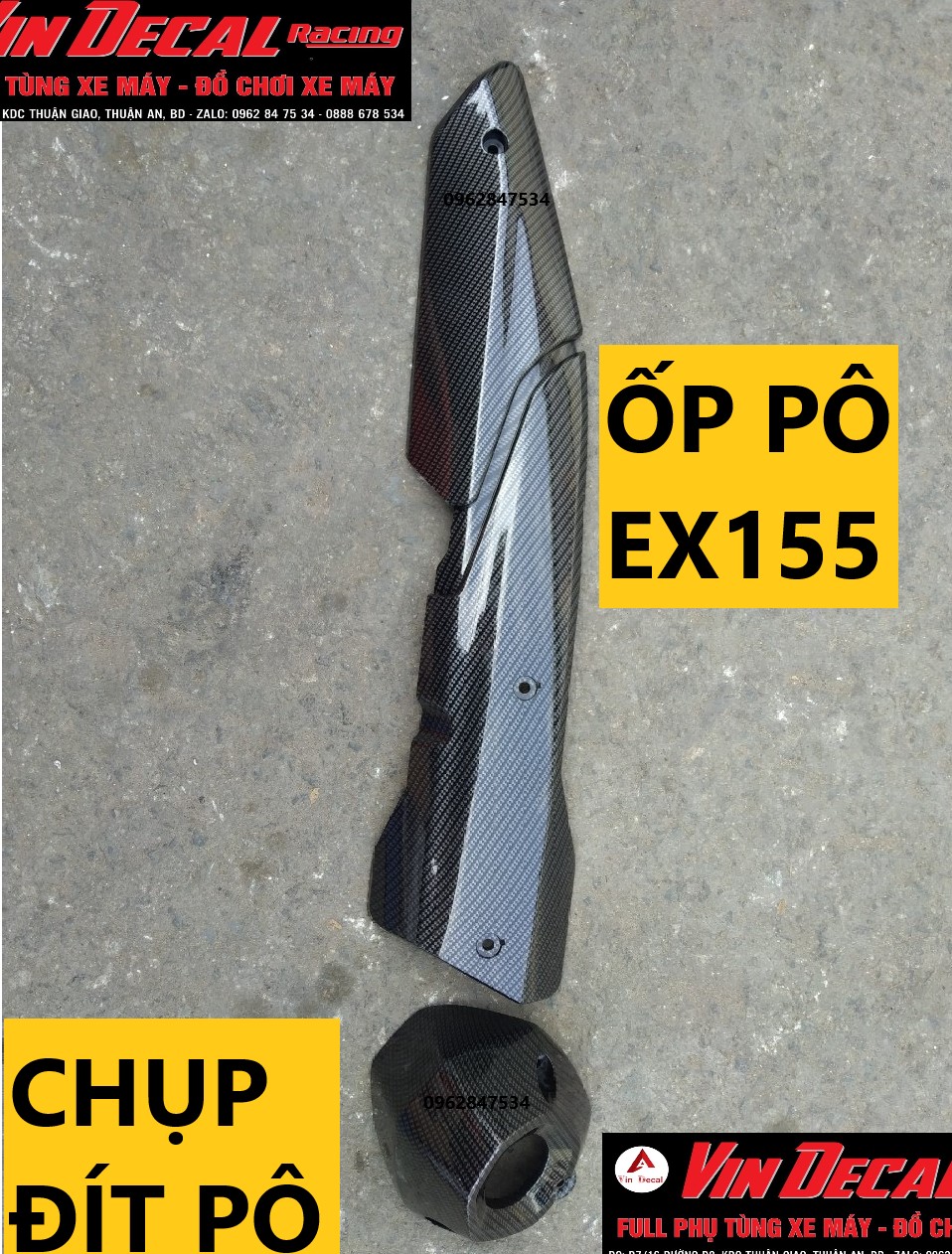 Bộ ỐP PÔ exciter 155 SƠN CARBON