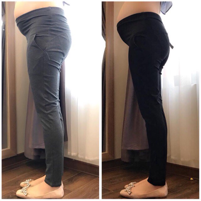 Quần bầu dài công sở, dáng legging, chất umi co giãn 4 chiều, đủ size cho mẹ bầu từ 40-70kg