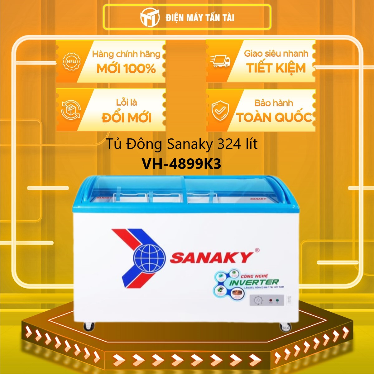 VH-4899K3 - Tủ Đông Sanaky VH-4899K3 324 lít - GIAO TOÀN QUỐC - CHỈ MIỄN PHÍ HCM