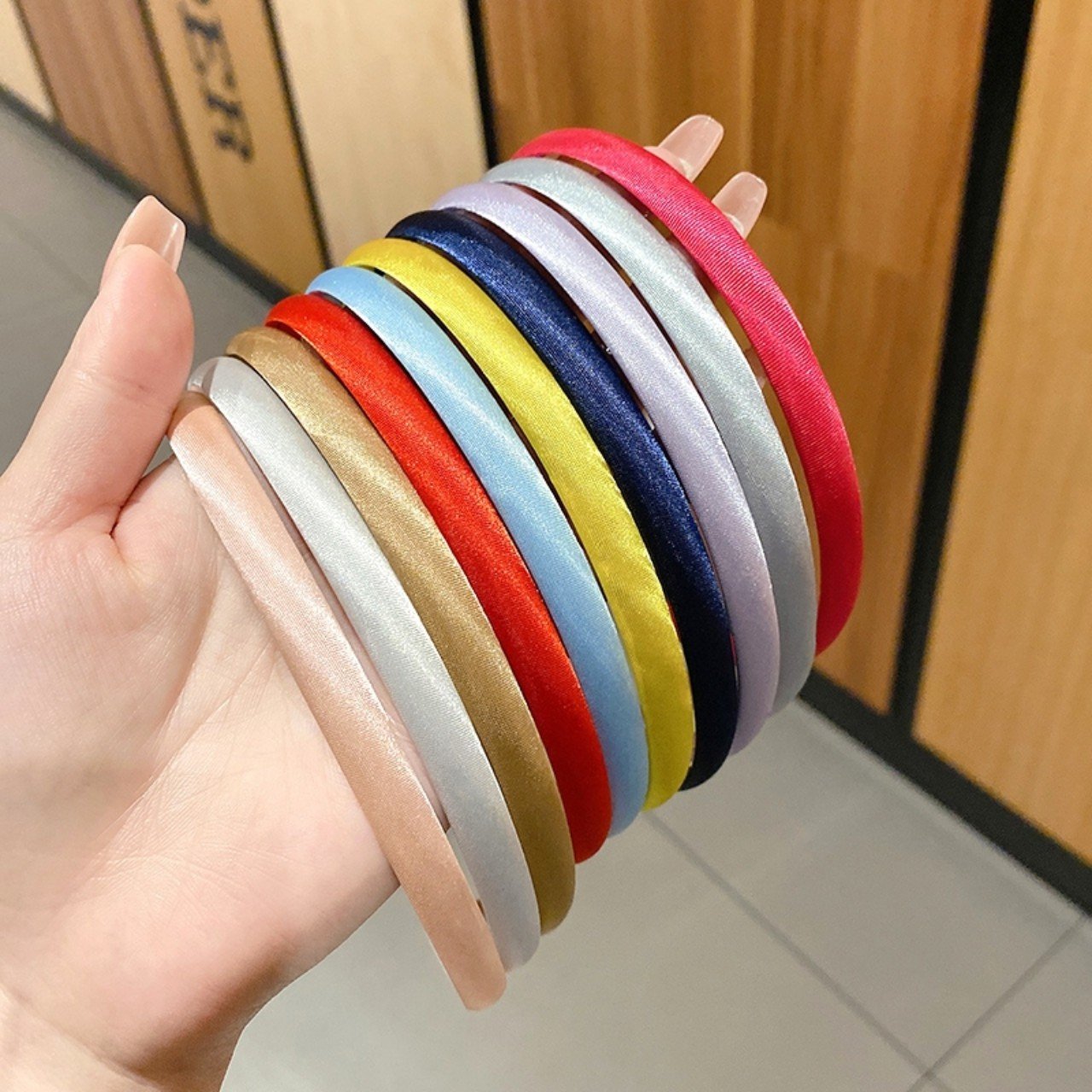 BỜM CÀI TÓC 1cm  SATIN