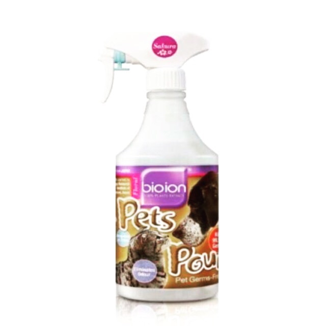 Xịt khử mùi chó mèo Bioion Pets Pounce 500ml khử trùng, khử mùi vệ sinh cho thú cưng hương FLORAL