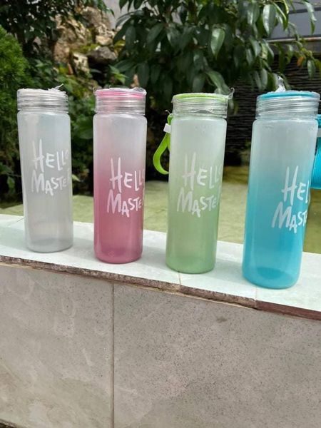 ( 1 cái ) Bình Thủy Tinh Hello Master 500ml - màu ngẫu nhiên