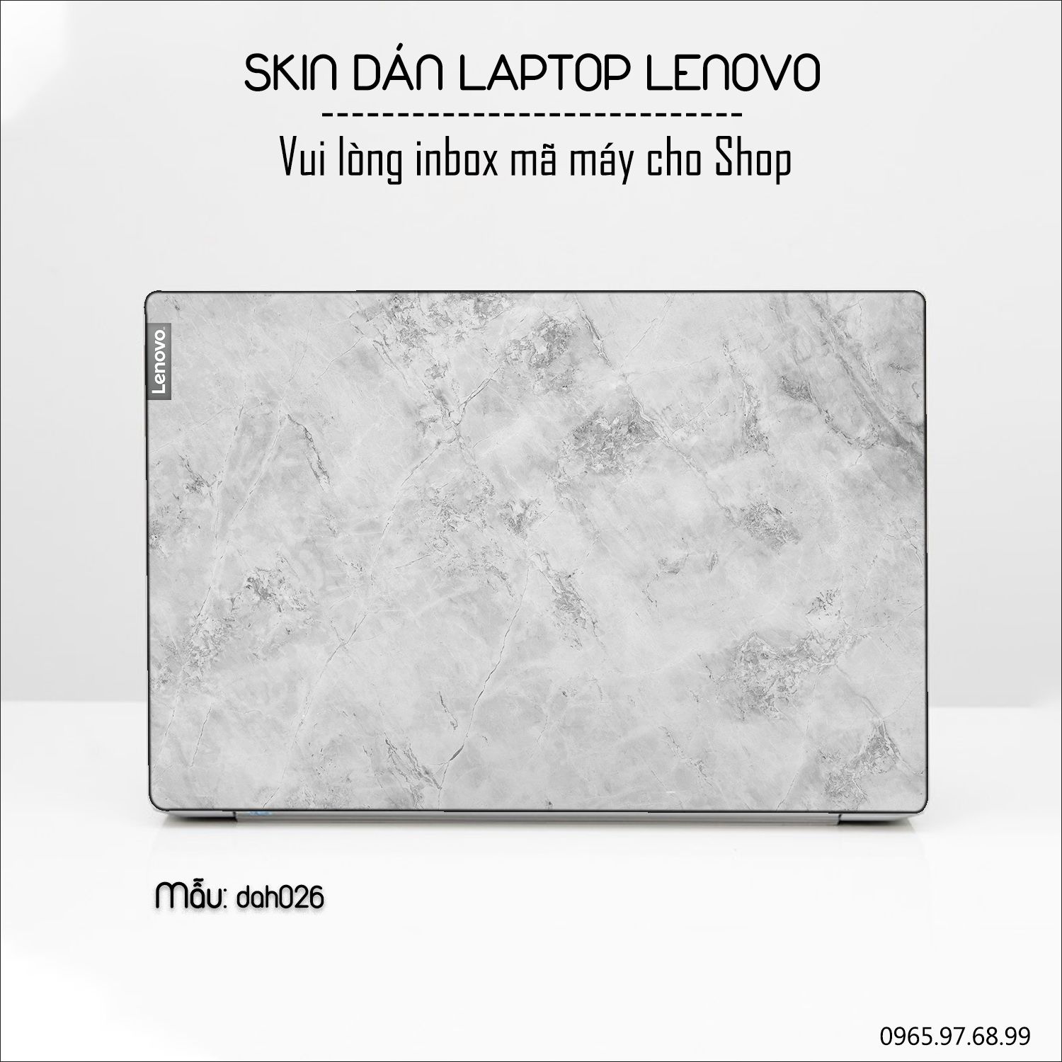 Decal Skin dán Laptop Lenovo mẫu vân đá (inbox mã máy cho shop)