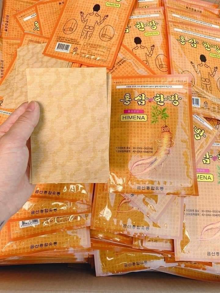 [HCM]2 Túi Cao Dán Hồng Sâm HIMENA Hàn Quốc--- Túi 20 miếng