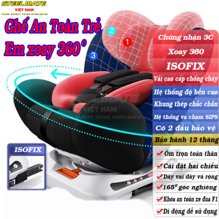 CHÍNH HÃNG Ghế ngồi ô tô Xoay 360 độ, ISOFIX cho bé từ 9 tháng đến 12 tuổi thumbnail