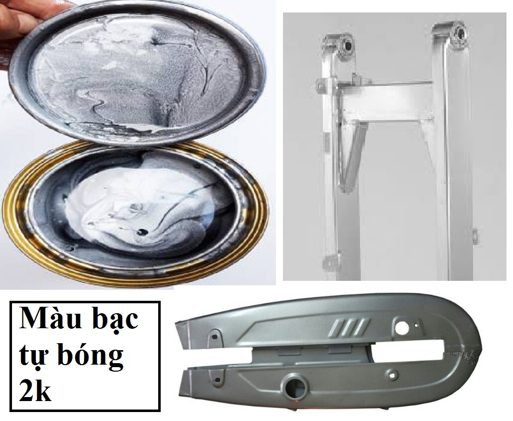 Màu bạc sáng sơn càng hộp xích 2 thành phần
