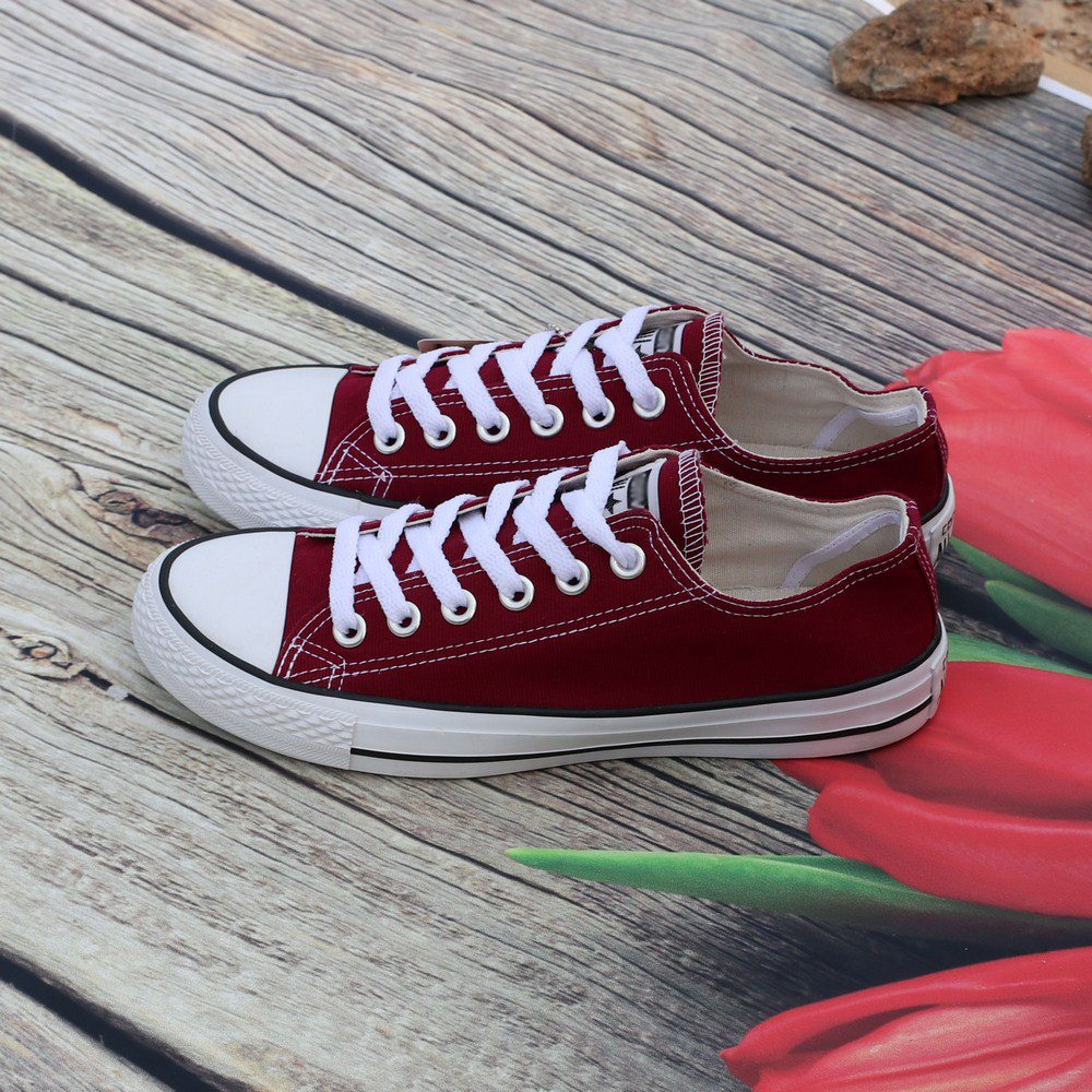 [HCM]Giày Sneaker Cổ Thấp CVS Nam Màu Đỏ Mận