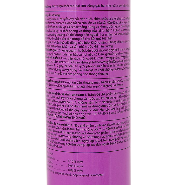 [HCM]Xịt Muỗi RAID Không mùi Chai 600ml