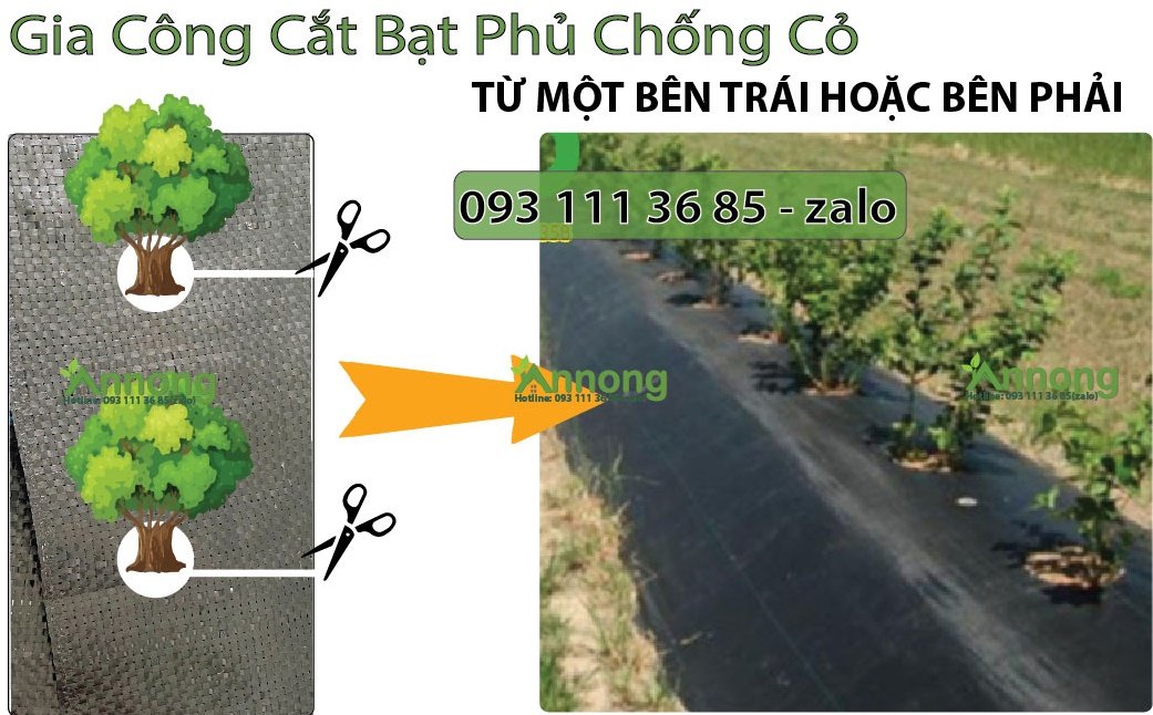 Bạt phủ luống chống cỏ 60cm x 30m dài 120g/m2 (kèm 30 ghim/tấm)