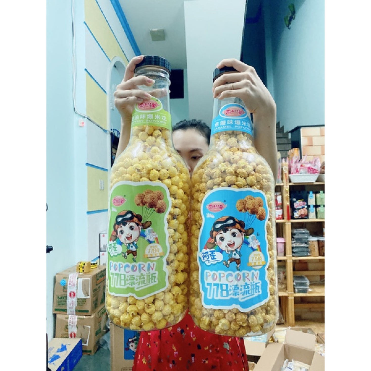 Bắp Chai Siêu To Khổng Lồ 2 Vị (Chai 888gram)