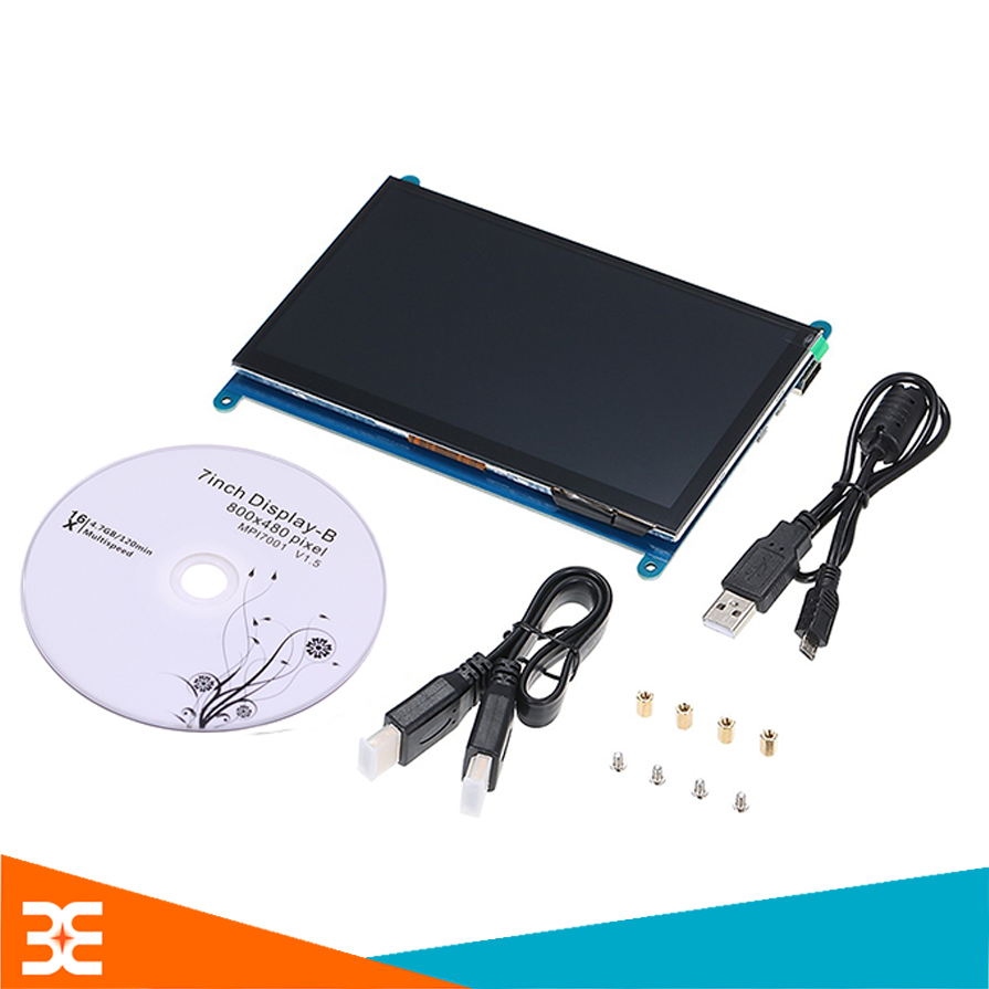 Màn Hình Raspberry 7Inch HD 800x480 Cảm Ứng (Tặng Cáp HDMI, Cáp USB, Đĩa Hướng Dẫn )