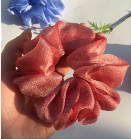 {Ảnh thật} cột tóc vải scrunchies von lụa ánh kim mềm xịn