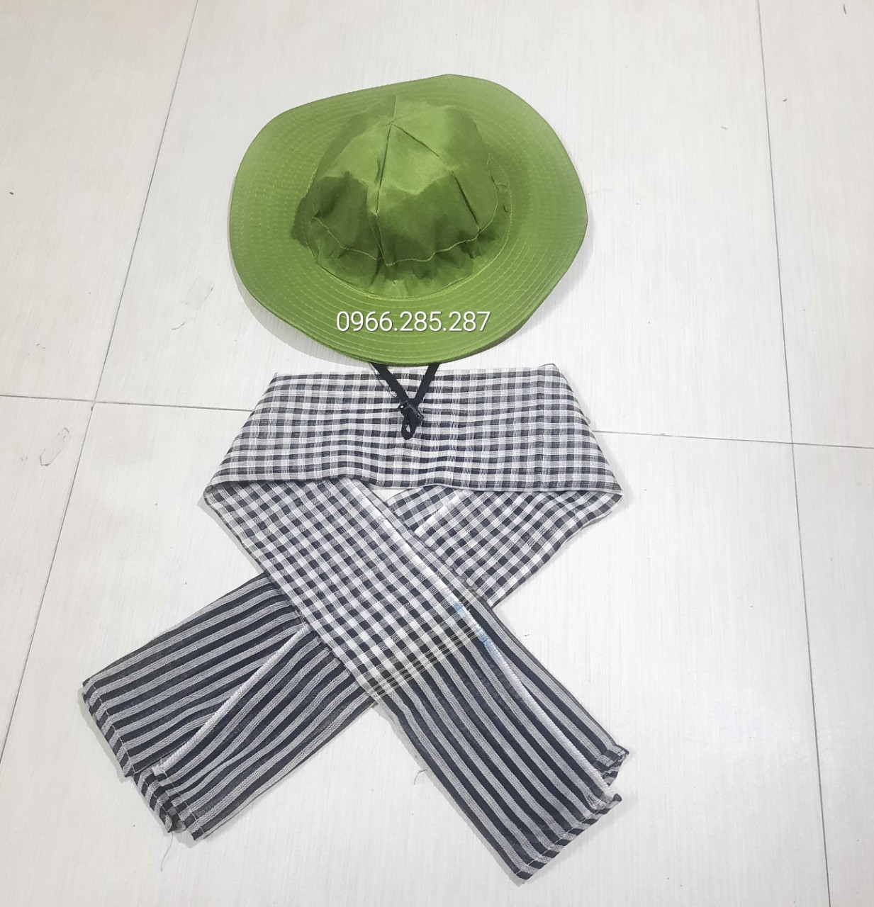 Combo mũ tai bèo và khăn rằn nam bộ (CÓ PHÂN LOẠI )