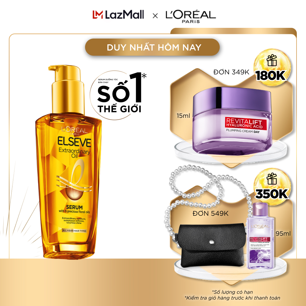 Dầu dưỡng chiết xuất tinh dầu hoa tự nhiên L'Oreal Paris Elseve Extraordinary Oil Ultra Nourishing 100ml Dầu dưỡng chiết xuất tinh dầu hoa tự nhiên L'Oreal Paris Elseve Extraordinary Oil Ultra Nourishing 100ml