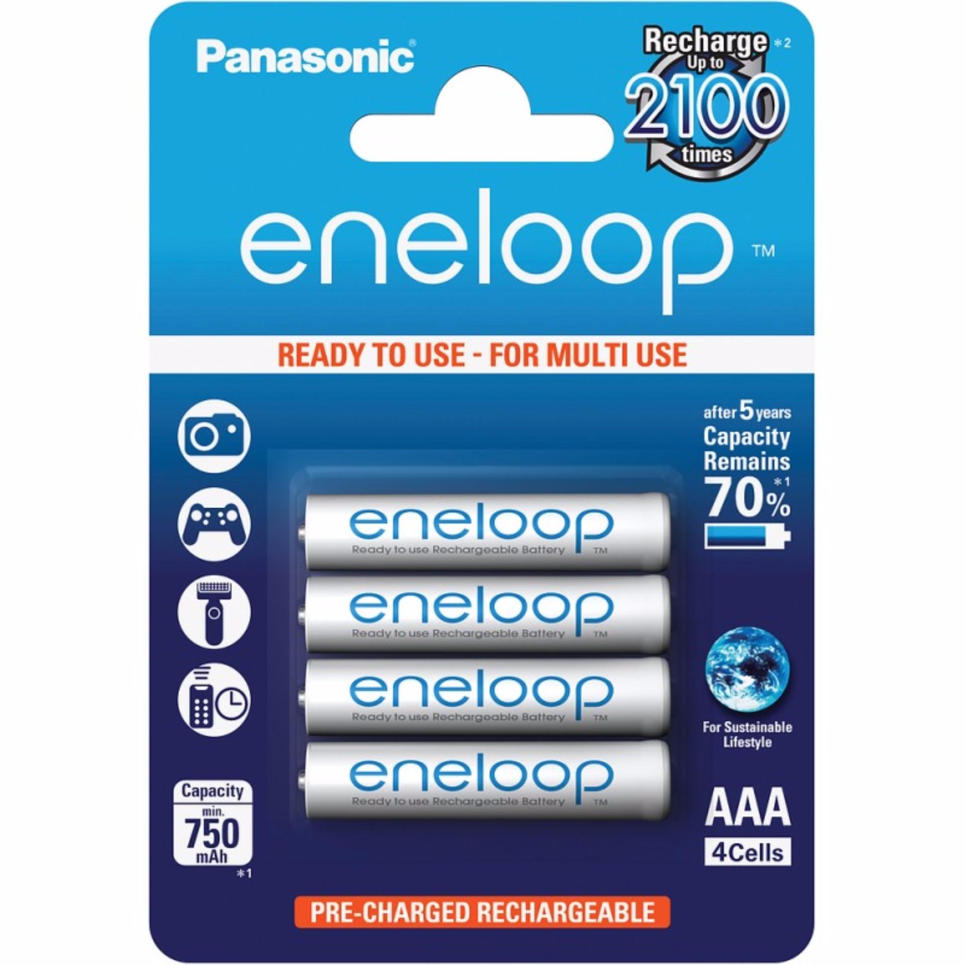 Vỉ 4 pin AAA ( pin đũa) eneloop 800mAh BK-4MCCE 2100 lần sạc