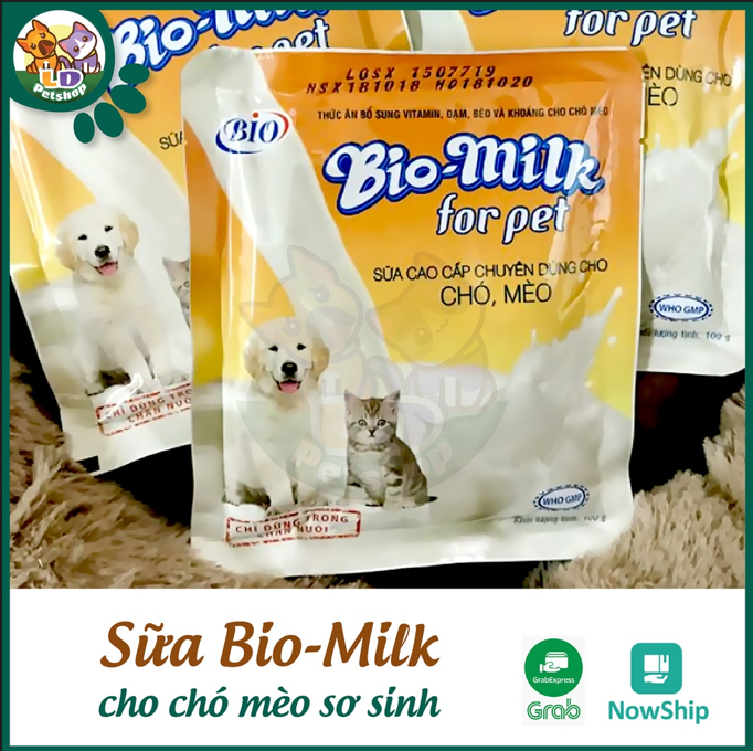 [Thú sơ sinh] Sữa bột bio milk dành cho chó mèo sơ sinh gói 100g