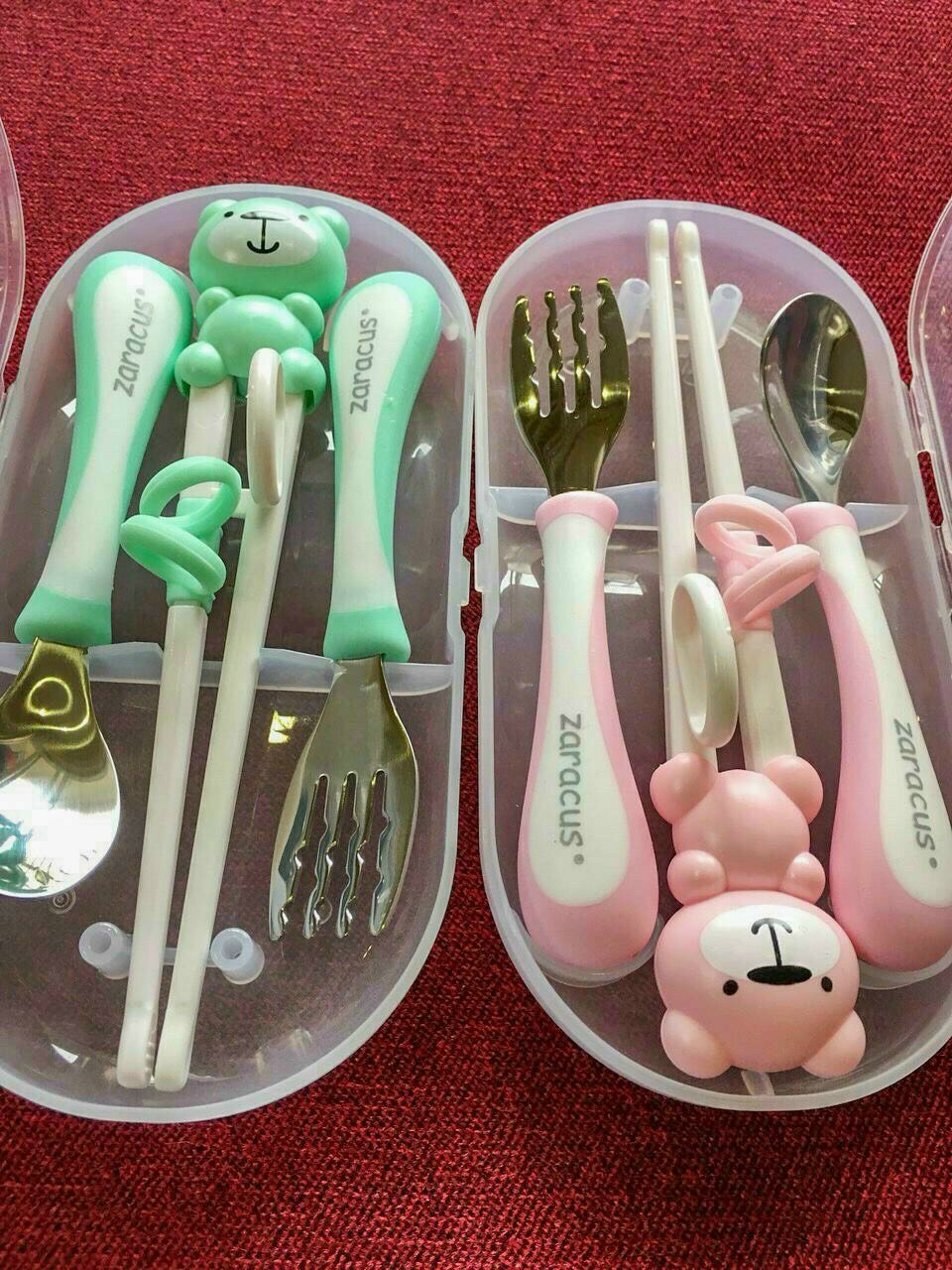 Set thìa dĩa đũa ăn dặm ZARACUS cao cấp cho bé