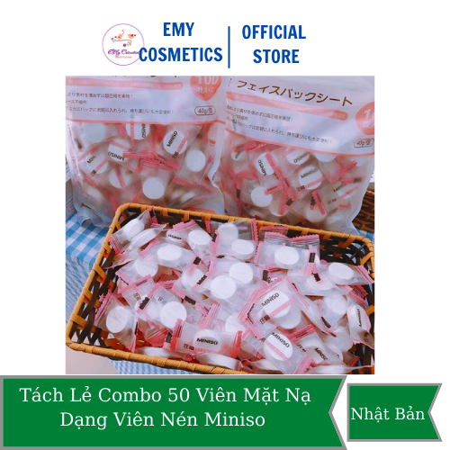 [HCM]Combo 50 viên mặt nạ nén Miniso Nhật Bản