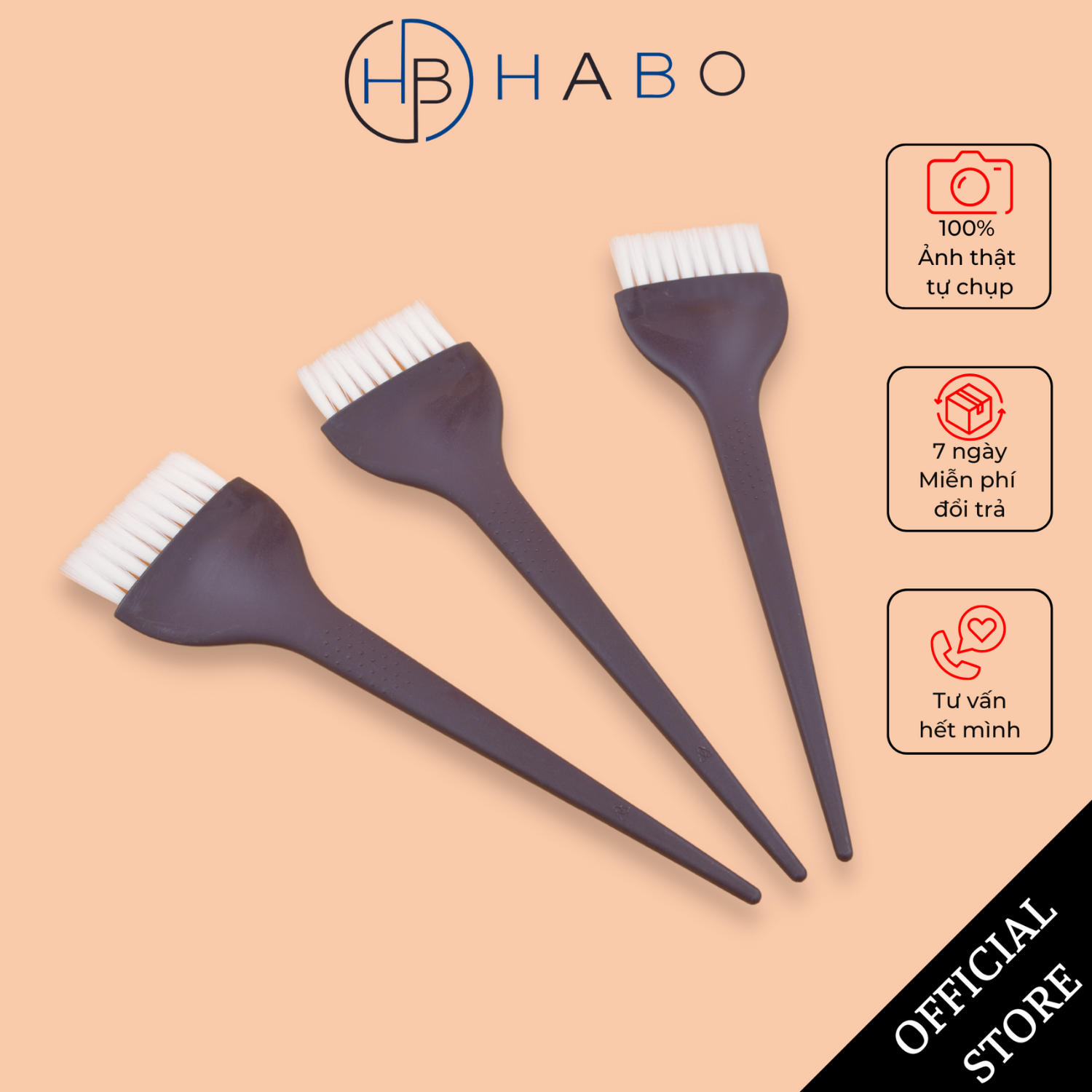 Cọ nhuộm tóc, chổi nhuộm tóc, lược nhuộm tóc một đầu, lông mềm cao cấp