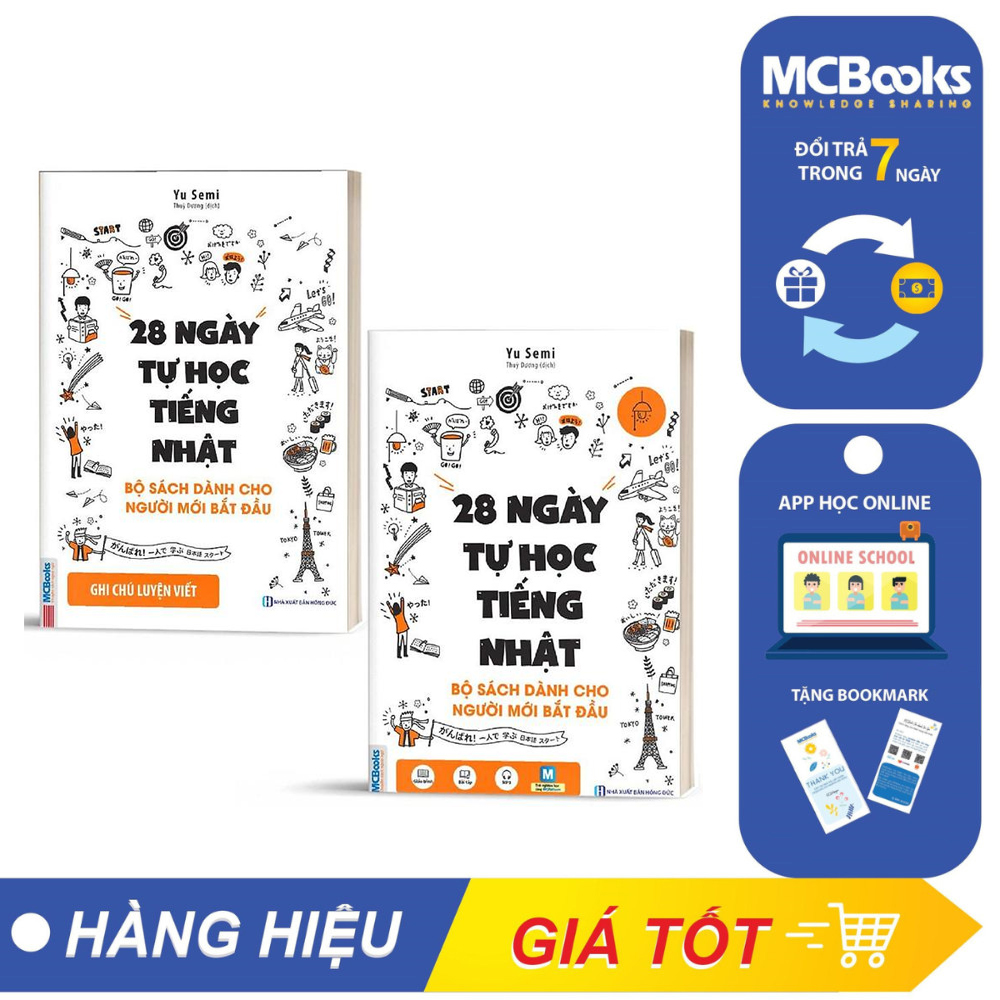 Sách - Combo 2 Cuốn 28 Ngày Tự Học Tiếng Nhật - Bộ Sách Dành Cho Người Mới Bắt Đầu - McBooks