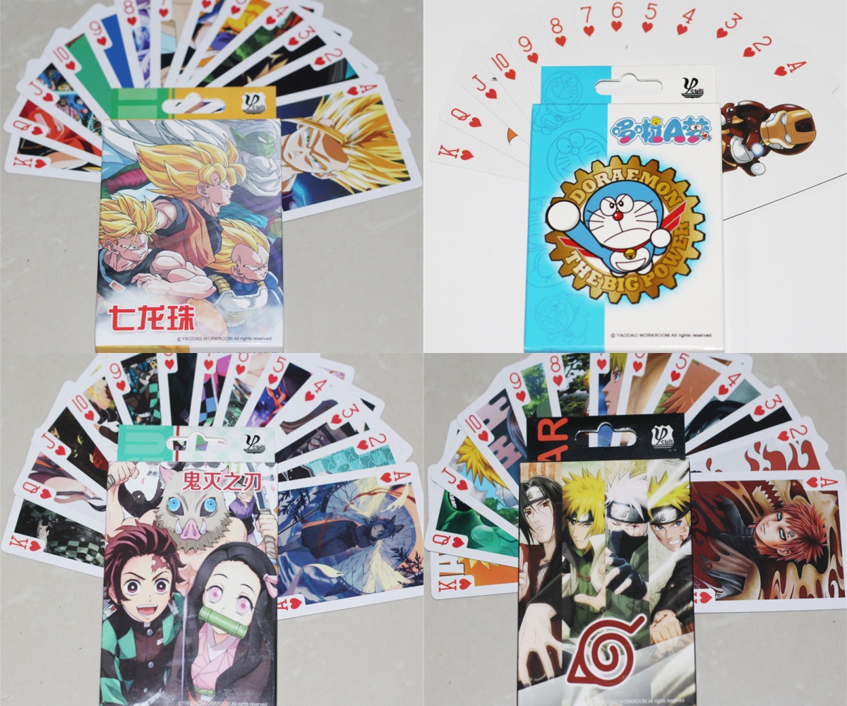 Bộ bài Tây tú lơ khơ Onepiece , Naruto, Doraemon , Conan, Dragonball, Pokemon