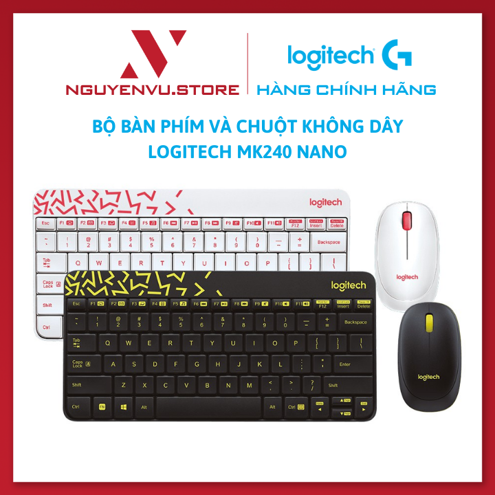 Bộ Bàn Phím Và Chuột Không Dây Logitech MK240 - Hàng Chính Hãng