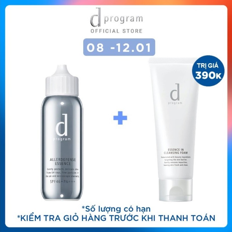 Kem chống nắng bảo vệ da khỏi bụi mịn và ô nhiễm môi trường dạng tinh chất dProgram Allerdefense Essence 40ml,SPF 46, PA+++