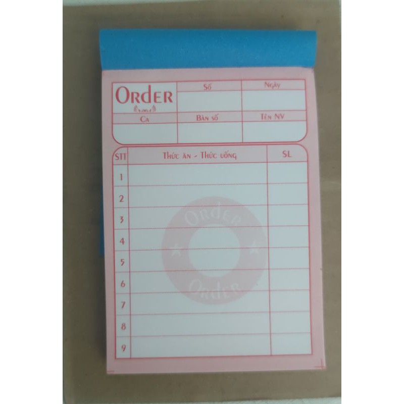 Combo 10 quyển Oder 1 liên (7*10) có in nội dung