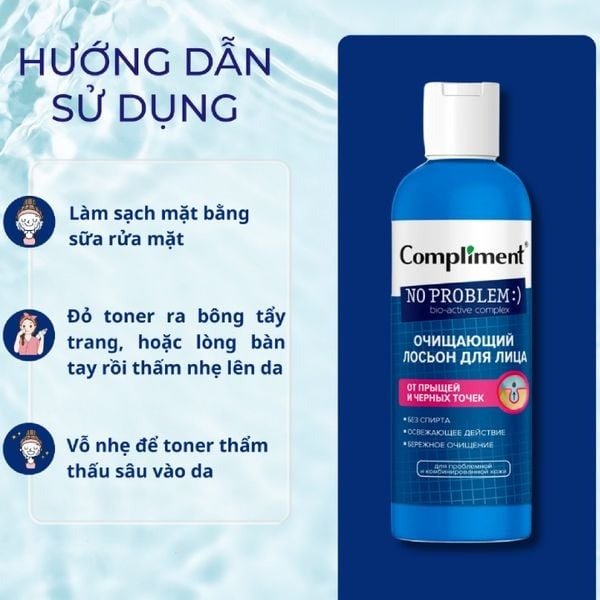 Toner Compliment No Problem giảm viêm, mụn 200ml