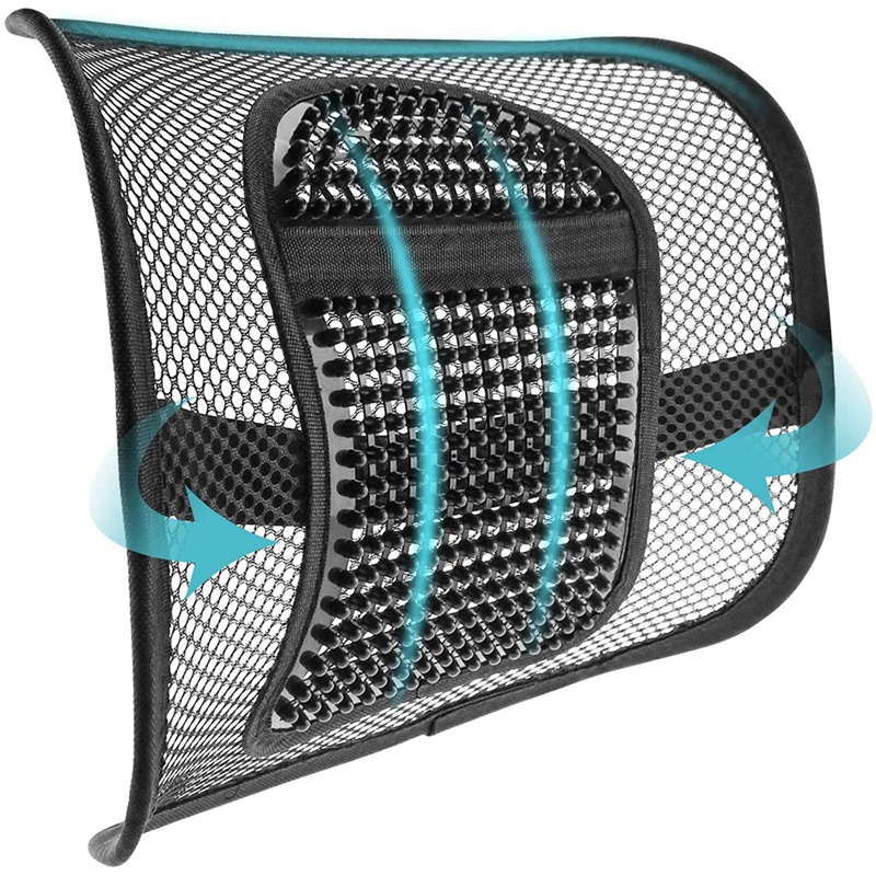 Mesh Back Support for Office Chair, Lumbar/Chair Back Support with Elastic Strap Back Rest for Car Seat/Back Pain Relief
