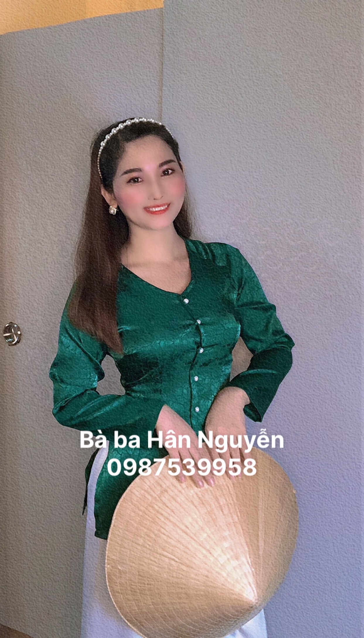 B.A42 - ÁO BÀ BA GẤM ĐÁ CỔ TIM ( ÁO LẺ)