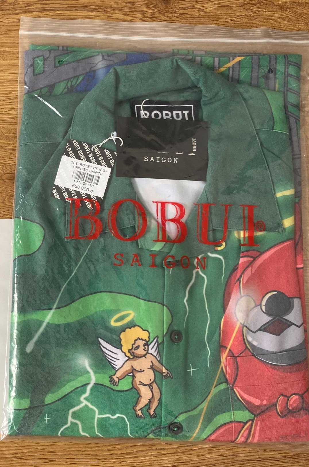 [Chính Hãng] Áo sơ mi bobui gấu xanh
