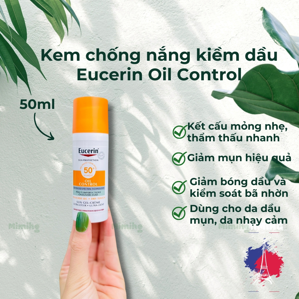 Kem chống Nắng Eucerin cho da nhờn, da mụn 50ml eucerin oil control