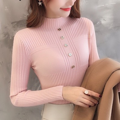 ÁO LEN DỆT KIM CỔ CAO PHỐI CÚC