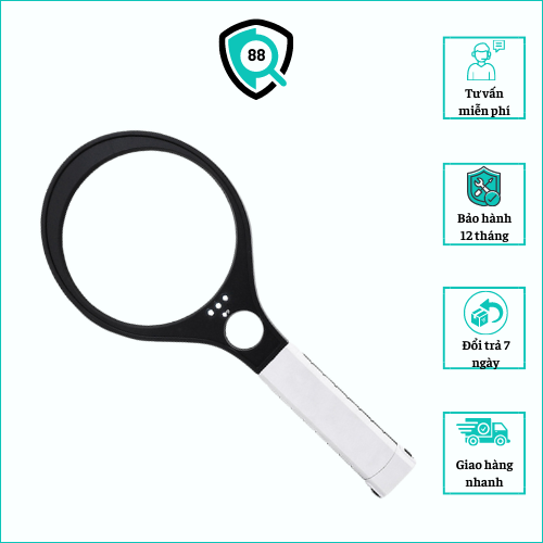 Kính Lúp Phóng Đại 138mm Có Đèn V2 ( TẶNG ĐÈN LED MINI CẮM CỔNG USB SIÊU SÁNG )