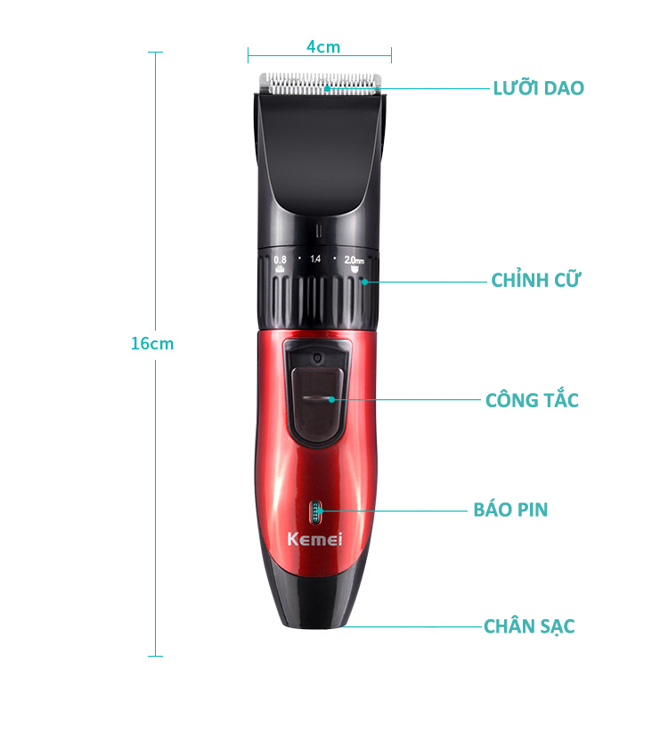 Tông Đơ Cắt Tóc Kemei 730