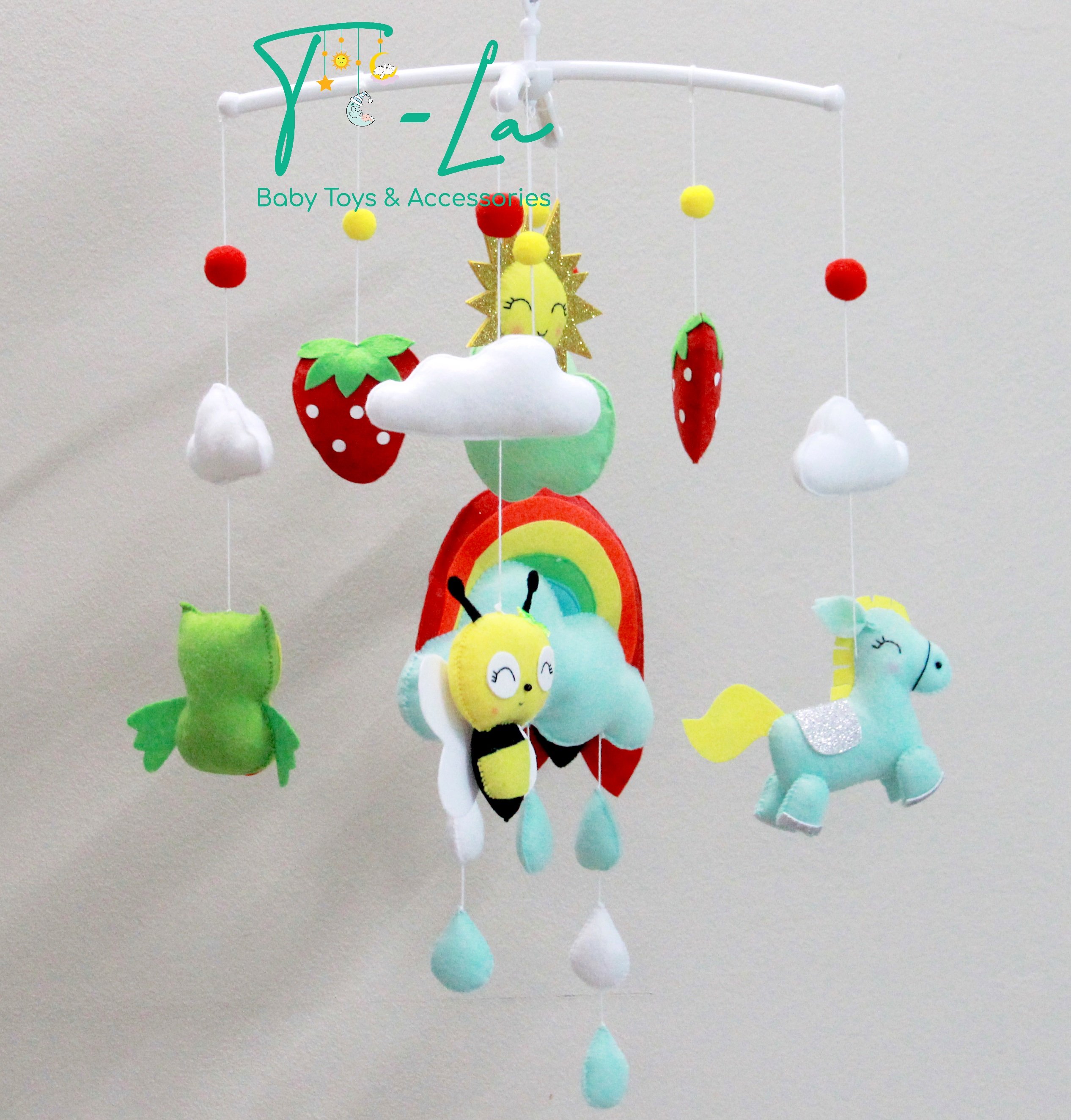 Đồ chơi treo nôi cũi handmade hình ong, cú