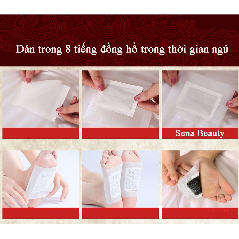 Miếng Dán Chân Ngải Cứu Thải Độc (Đỏ) (Hộp 50 Miếng)