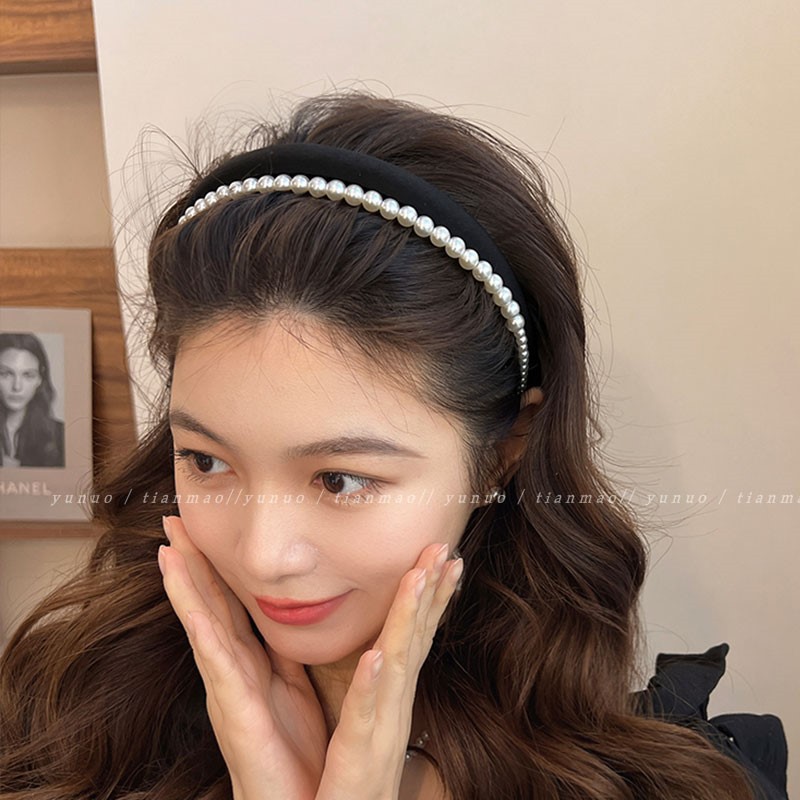 Băng đô cài tóc Đơn giản đen trắng cho nữ