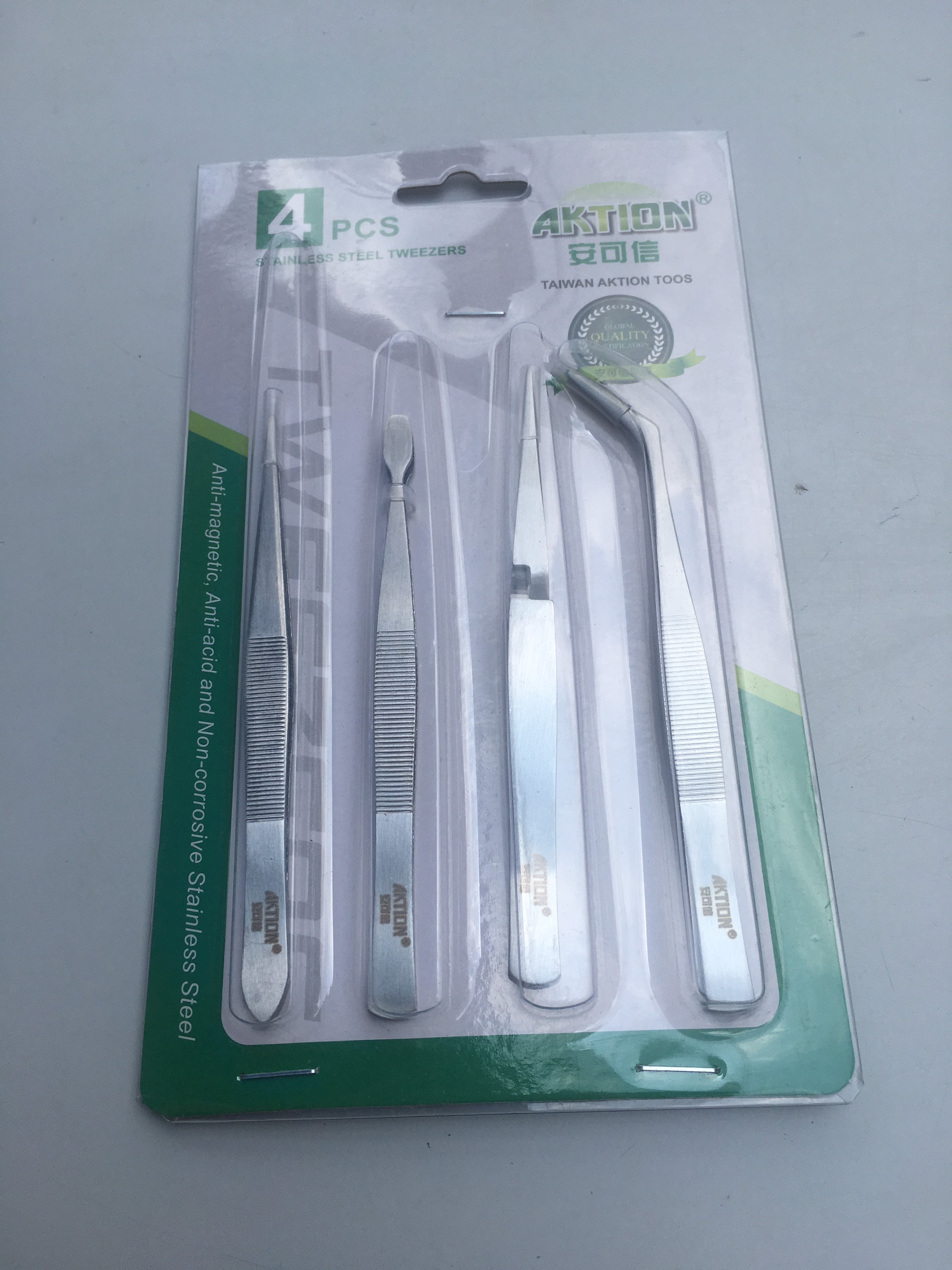 Bộ nhíp gắp 4 món inox như hình