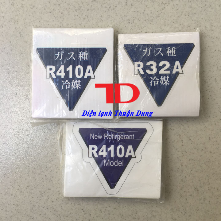 Combo 10 Tem trang trí gas R32 nội địa Nhật 5x5cm